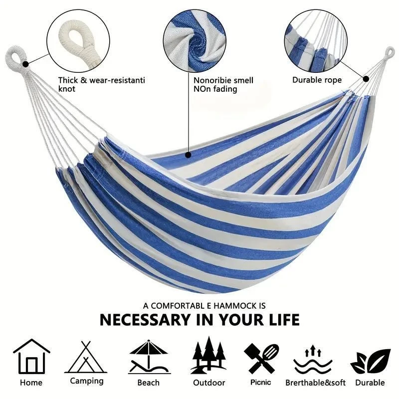 Bed Outdoor Camping - Hamac en toile sans bâtonnets en