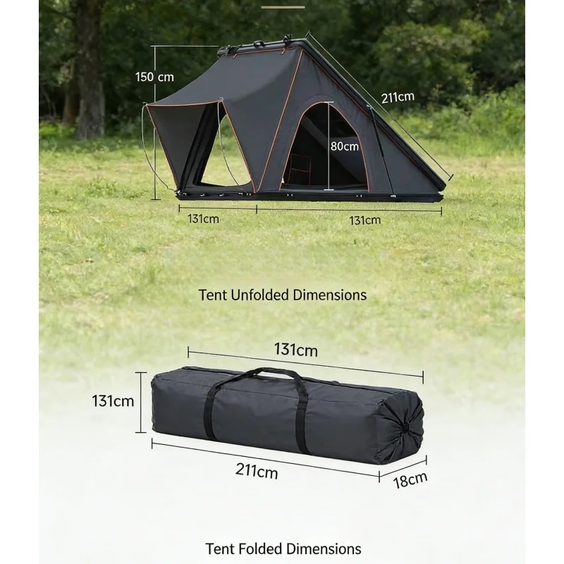 Outdoor Camping Van Tent - Tente de toit rigide en aluminium,
